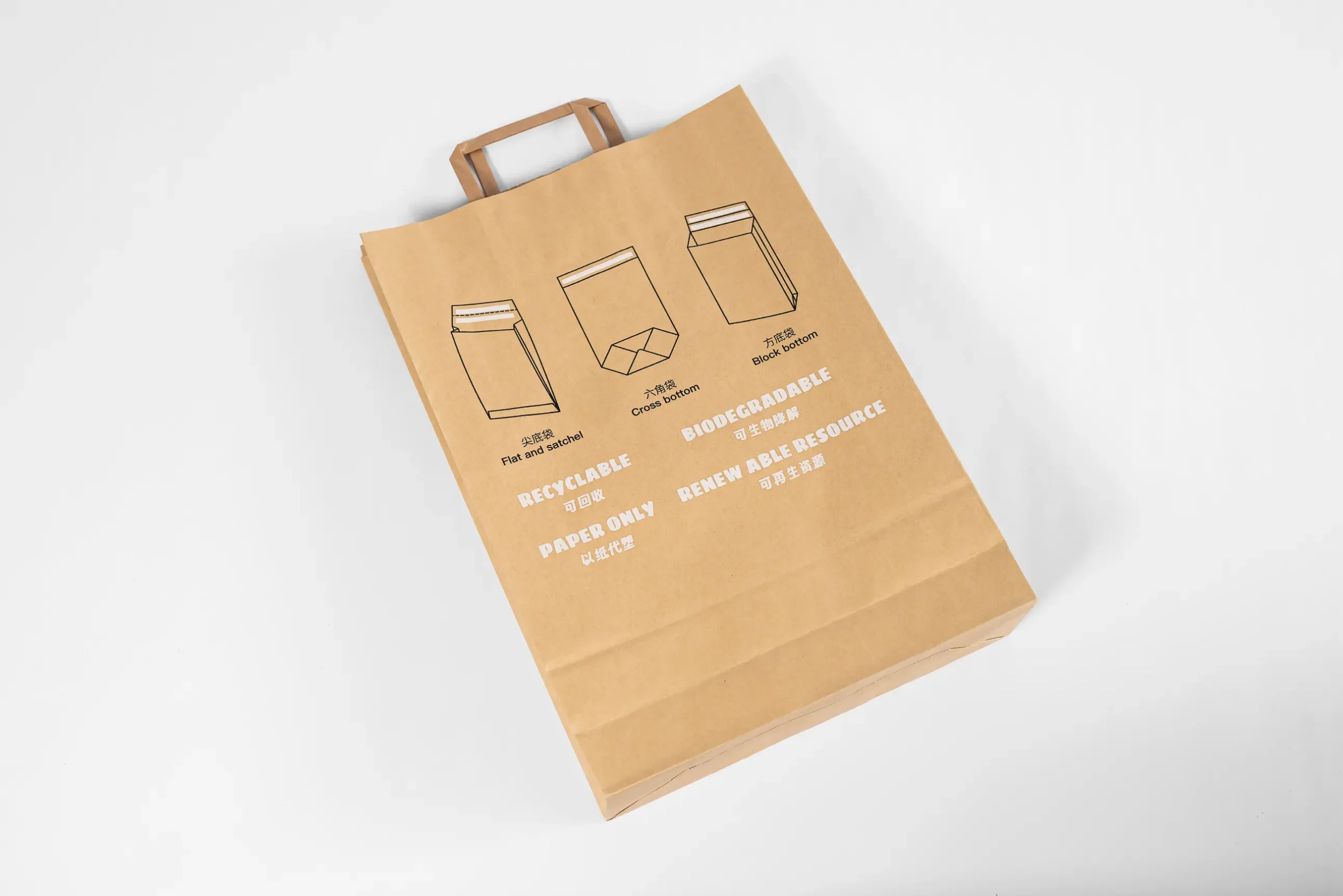 Emballage inviolable de commerce électronique de sac de courrier de pli intérieur de poignée plate qui respecte l'environnement